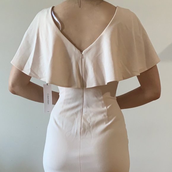 Calvin Klein Pink Butterfly Sleeve Midi Dress - Picture 3 of 7